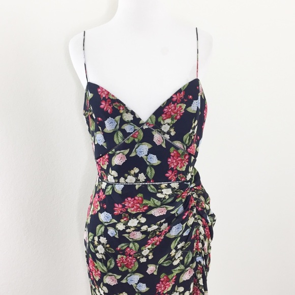 NWT NICHOLAS Eva Floral Drawstring Dress Size 6 - Picture 5 of 8